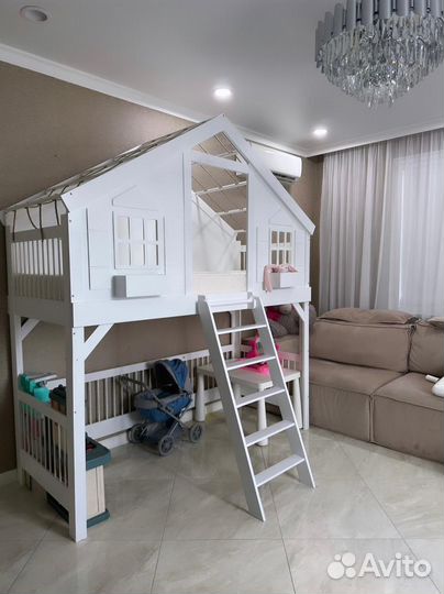 Детская кровать домик с матрасом