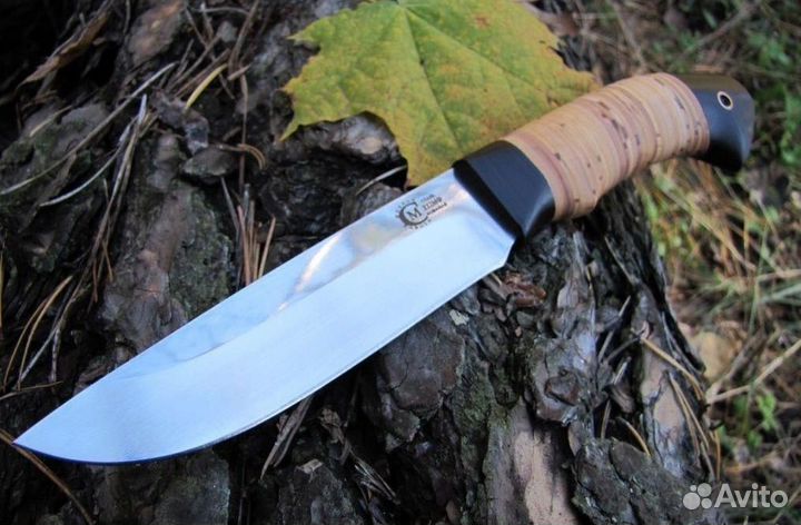 Нож кованый Ястреб Х12мф береста