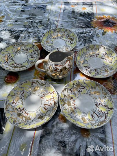 Чайный сервиз СССР золотые ромашки