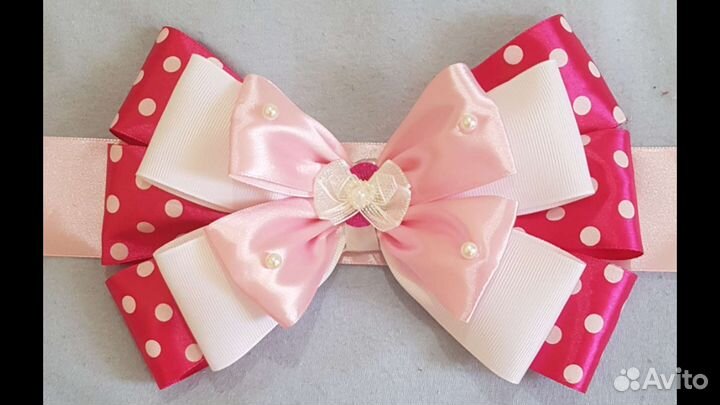 Бант на выписку с лентой