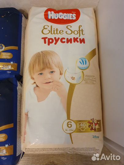 Подгузники huggies elite soft 6 на 15-25 кг и трус