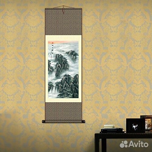 Панно Пейзаж - живопись шелк,140см.SO29 ru*100