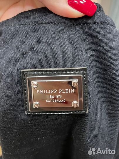 Phillip plein футболка с розовым черепом