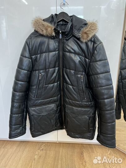 Мужская зимняя куртка (кожа) 50