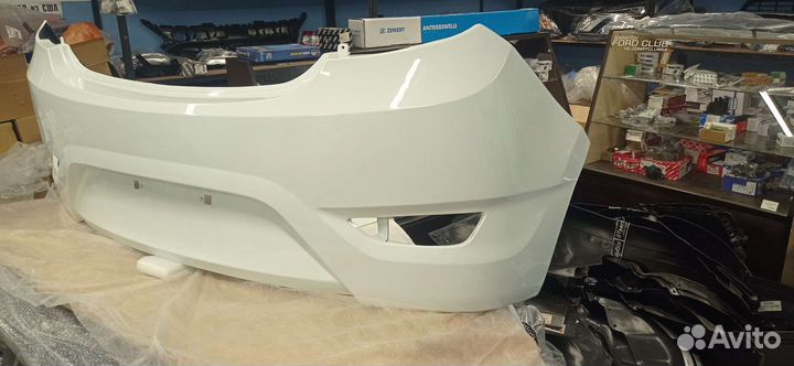 Бампер задний солярис хэтчбек solaris 10-14 белый