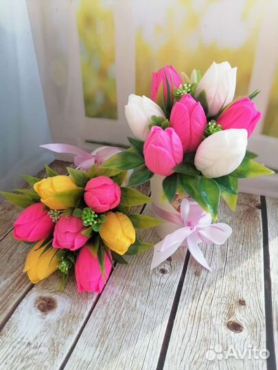 Мыло 8 марта, тюльпаны