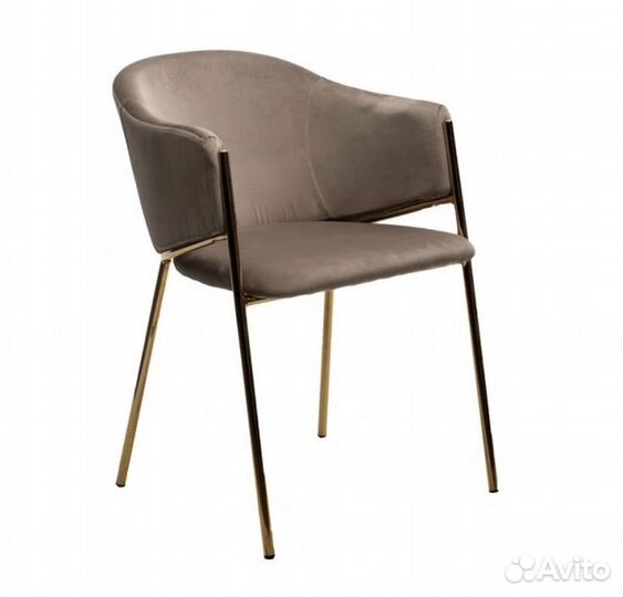 Стул dill bluvel-40 beige, велюр/ золотой каркас