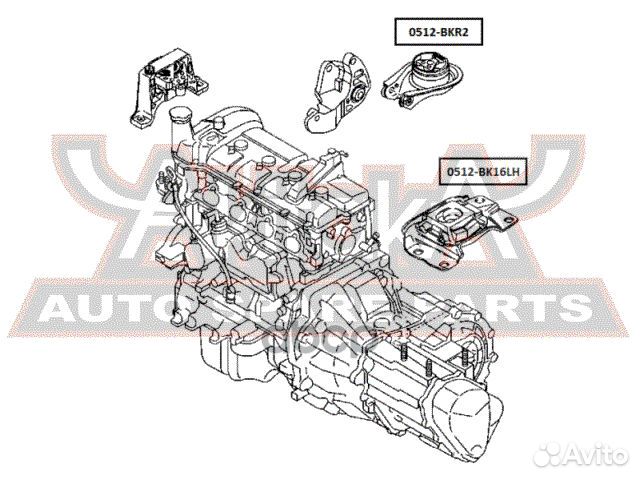 Подушка двигателя левая mazda 3 BK 2003-2008 05