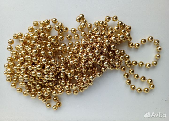 Ёлочные бусы золотые