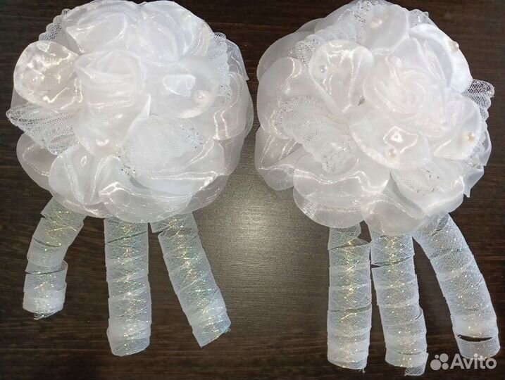 Банты для волос белые