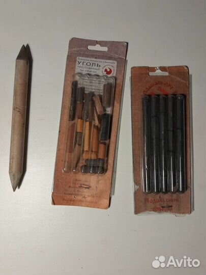 Растушевка, Уголь, сангина, пастель