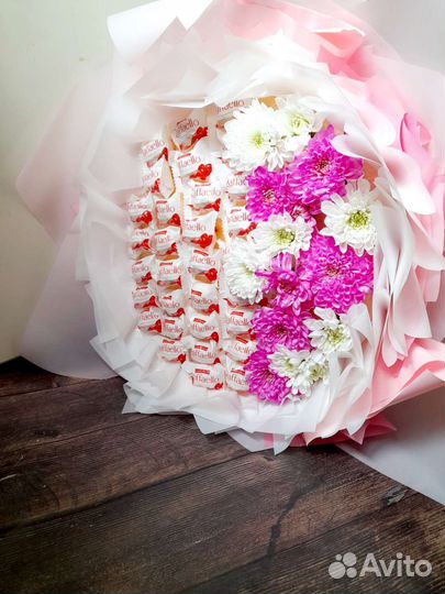 Съедобные букеты из зефира, сухофруктов, конфеты