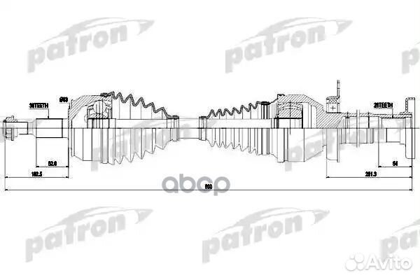 Полуось 38x883x26 VW: multivan 2,0bitdi 09