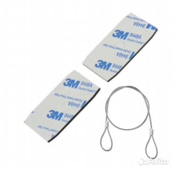 Стикеры 3M скотч под широкие пластины + тросик