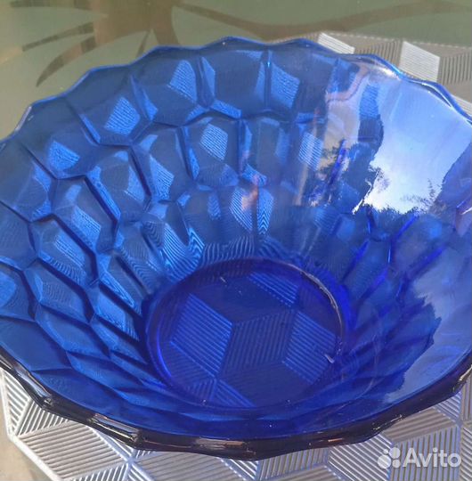 Салатник, синее стекло, СССР