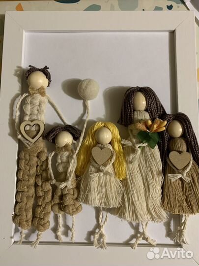 Подарок макраме Картина в рамке