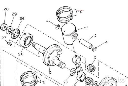 Кольца поршневые Yamaha VK540 8R61160100