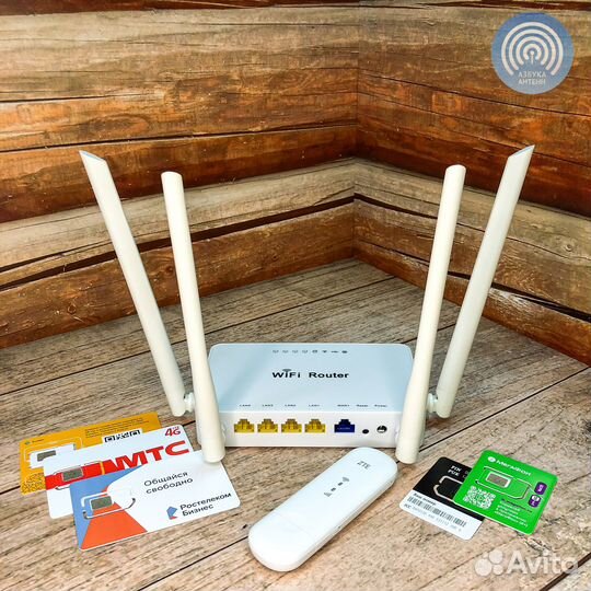 Комплект Wi-Fi роутер + 4G модем для интернета Wi