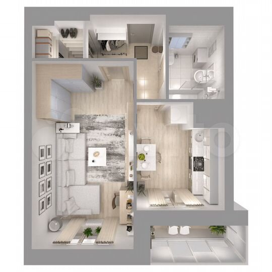 1-к. квартира, 46 м², 9/19 эт.