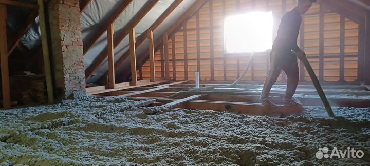 Утепление эковатой