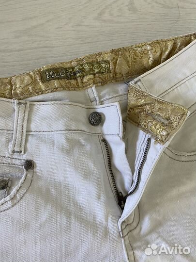Брюки джинсовые белые 42 Mudd