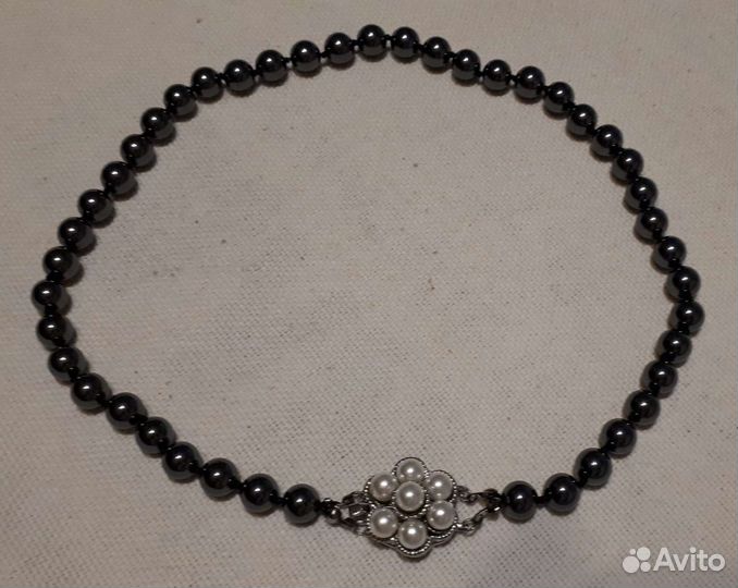 Бусы из гематита