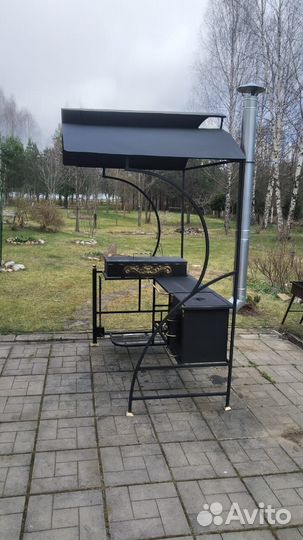 Кованый мангал с печью