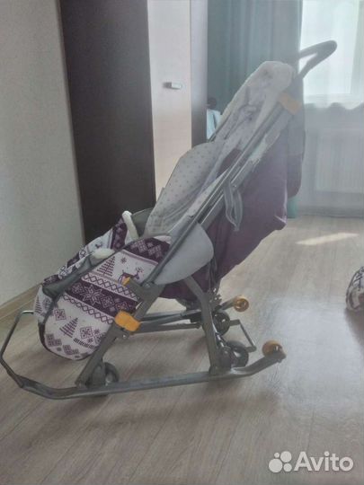 Санки коляска с колесами