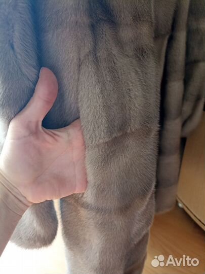 Шуба норковая с капюшоном