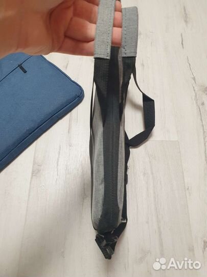 Новая сумка для ноутбука серая/синяя