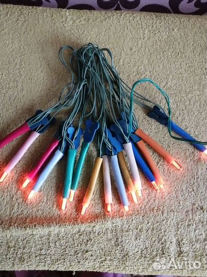 Новогодняя гирлянда, домик переключатель