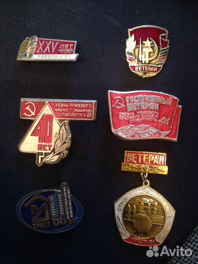 Нагрудные знаки 21 трест