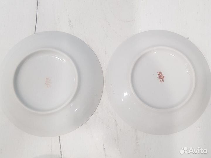 Чайная пара Чудово СССР фз Красный фарфорист