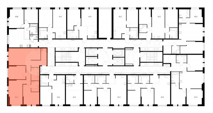 3-к. квартира, 94,4 м², 3/32 эт.