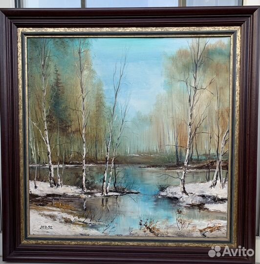 Картина «Голубая весна» Лев Скобелин, 1992 год