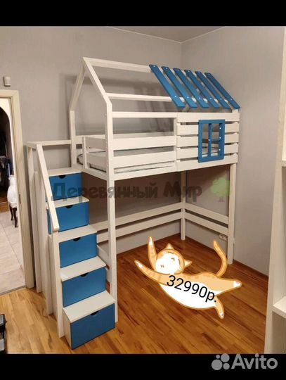 Детская кровать чердак домик
