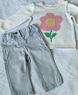 Свитер и джинсы для девочки hm 74