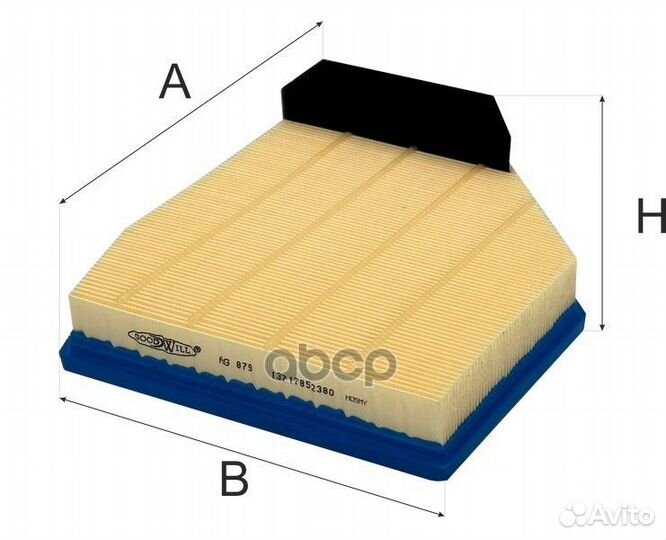 Фильтр воздушный BMW 5 (G30, F90) M5 правый AG 879