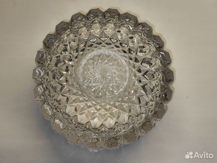 Ваза хрустальная с мельхиором СССР
