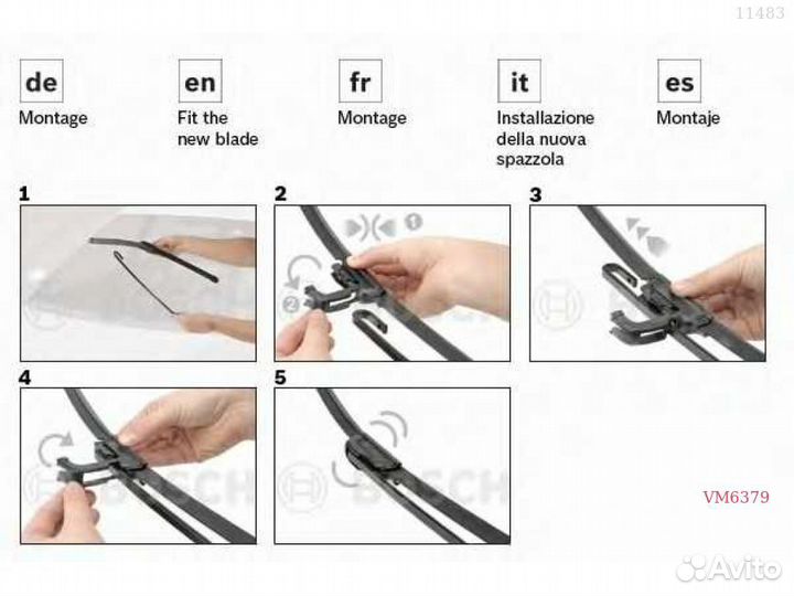 M6379 Щётка стеклоочистителя 3B0998002B volkswagen