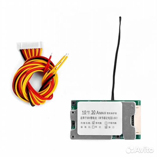 Контроллер заряда BMS 10S 36V (42V) 30А Li-Ion АКБ