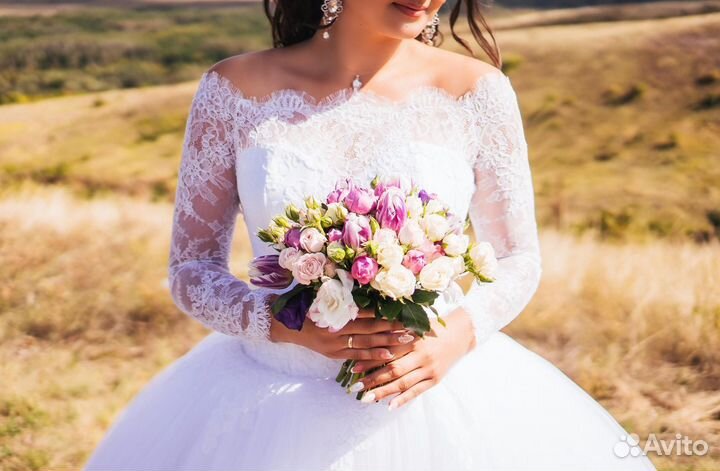 Свадебное платье 46 48 бу