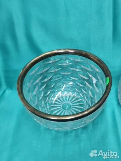 Хрустальная Ваза Для Цветов Ободок Мельхиор