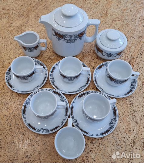 Кофейный чайный фарфоровый сервиз Чехословакия