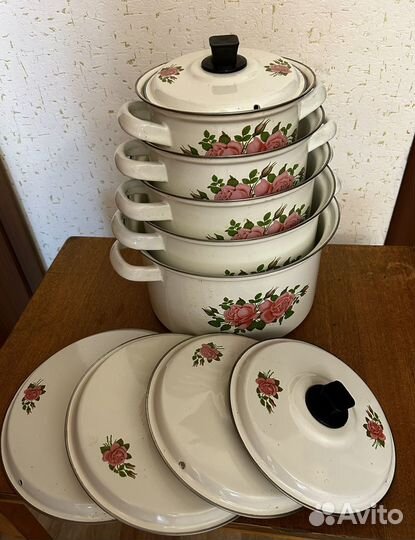 Кастрюли эмалированные(набор)