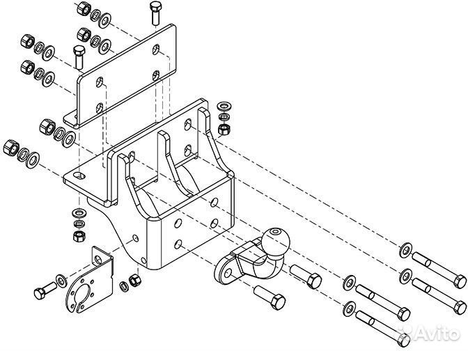 Фаркоп Toyota hilux (с силовым брусом)(2005-2010)
