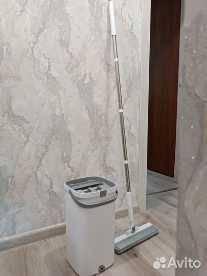 Швабра с ведром и отжимом новый