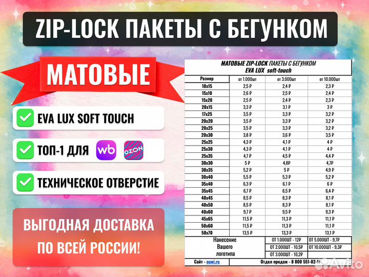 Пакеты zip lock с логотипом с нанесением лого для WB 20х30