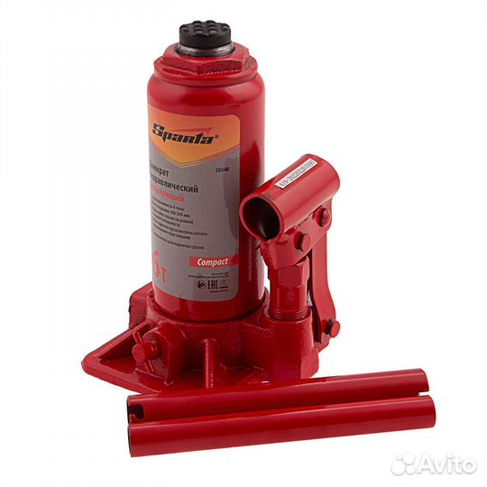Домкрат Sparta бутылочный, 6 т, 180–340 мм Compact
