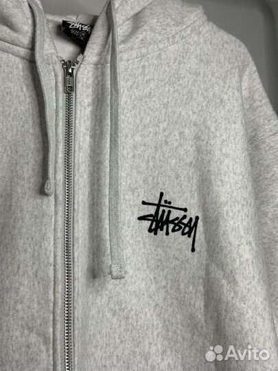 Зип худи Stussy grey оригинал